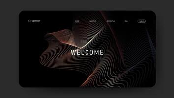 landing page website template with trendy line art vector