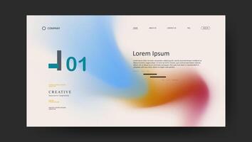 landing page fluid gradient website vector