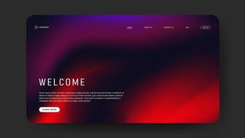Abstract wave futuristic design of landing page. retro fluid gradient website design vector