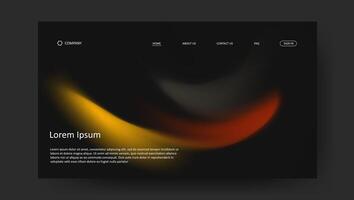 elegant design of landing page. fluid gradien website design vector