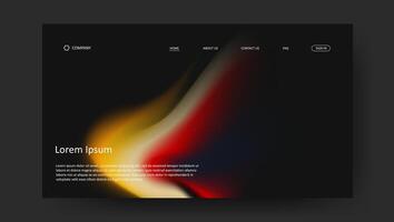 abstract futuristic design of landing page. retro fluid gradien website design vector