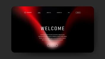 Abstract wave design of landing page. modern fluid gradient website design vector