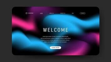 website landing page or banner template with abstract gradient vector