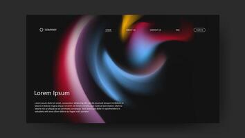 trendy design of landing page. fluid gradient website design vector