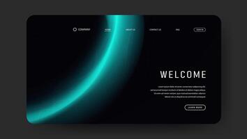 Abstract fluid gradient design of landing page. vector
