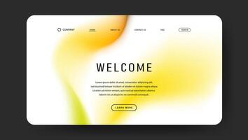 Abstract wave design of landing page. orange fluid gradient website design vector
