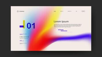abstract retro futuristic design of landing page. modern fluid gradien website design vector