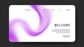 Abstract wave design of landing page. trendy fluid gradient website design vector