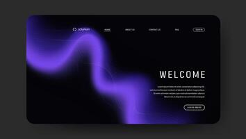 Abstract wave design of landing page. fluid gradient website design vector