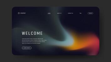 website landing page template with trendy gradient vector