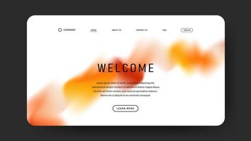 Abstract wave design of landing page. colorful fluid gradient website design vector