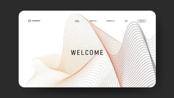 landing page website template with line art vector