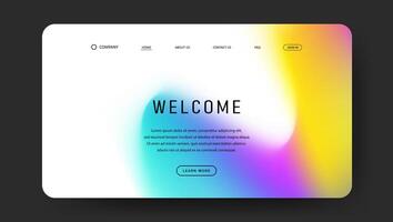 Abstract fluid gradient design of landing page. orange fluid gradient website design vector
