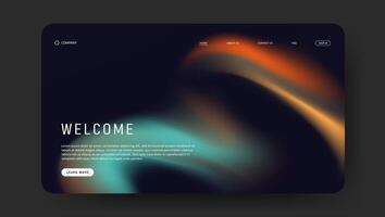 retro design of landing page. fluid gradient website vector