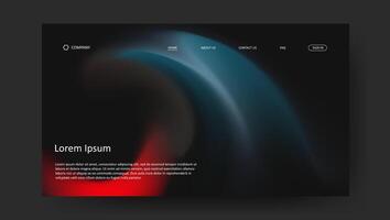 abstract futuristic design of landing page. trendy fluid gradien website vector