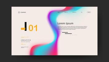Abstract wave futuristic design of landing page. trendy fluid gradient website design vector