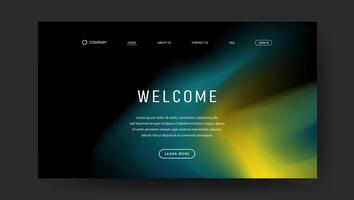 Abstract wave design of landing page. retro fluid gradient website design vector