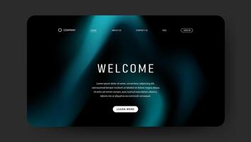 website landing page or banner template with aesthetic gradient background vector