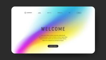 website landing page or banner template with aesthetic gradient vector