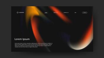 abstract futuristic design of landing page. trendy fluid gradien website design vector