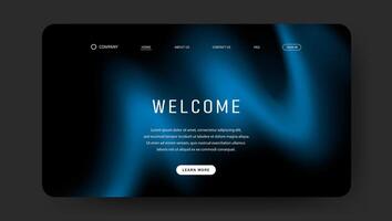 website landing page or banner template with fluid gradient vector