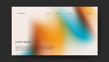 abstract retro futuristic design of landing page. trendy fluid gradien website design vector