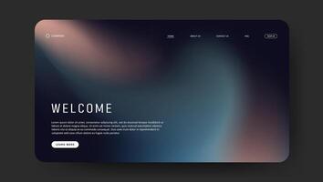 website landing page or banner template with aesthetic gradient background design vector