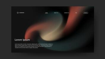 trendy retro design of landing page. fluid gradien website design vector