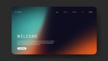 website landing page or banner template with retro gradient vector