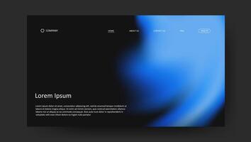 retro futuristic design of landing page. fluid gradien website design vector