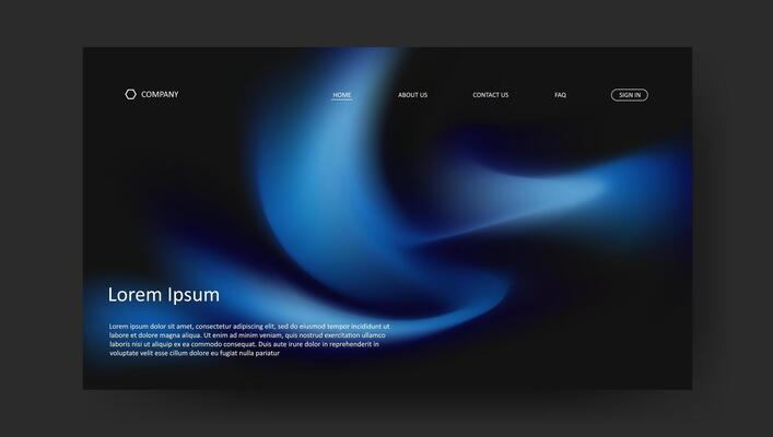 trendy design of landing page. fluid gradien website design