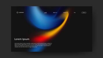 futuristic design of landing page. retro fluid gradien website design vector