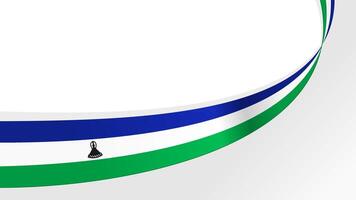 Lesotho flag wave ribbon with copy space background vector