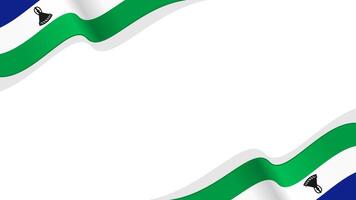 Lesotho flag wave frame with copy space background vector