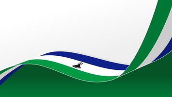 Lesotho flag wave isolated with copy space background, for national day vector
