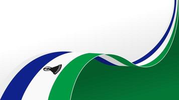 Lesotho flag wave isolated with copy space background vector