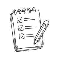 To-do list on a notepad with a pencil resting beside it vector