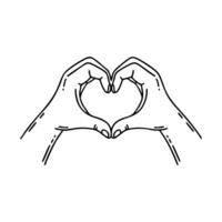 Two hands forming a heart shape in the air vector