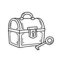 A treasure chest with a large lock keeping it sealed vector