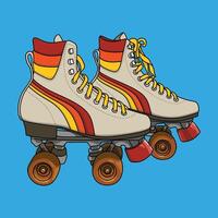 Retro Cream Stripes Roller Skate vector
