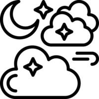 Cloudy Night Icon Design vector