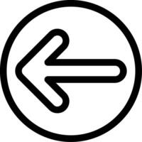 Arrow Circle Left Outline Style Icon vector