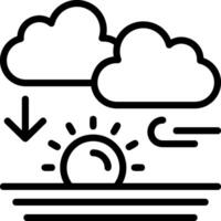 Sunset Outline Style Icon vector
