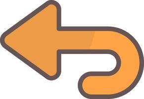 Return Arrow Line Filled Style Icon Design vector