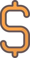 Dollar Sign Line Filled Style Icon Design vector