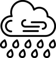 Light Drizzle Outline Style Icon vector