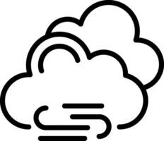 Windy Outline Style Icon vector