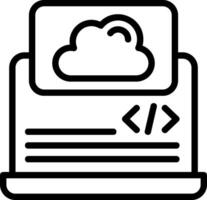 Cloud Coding Outline Element Style vector