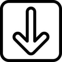 Arrow Square Down Outline Style Icon vector