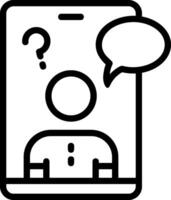 Digital Assistant Outline Style Icon vector